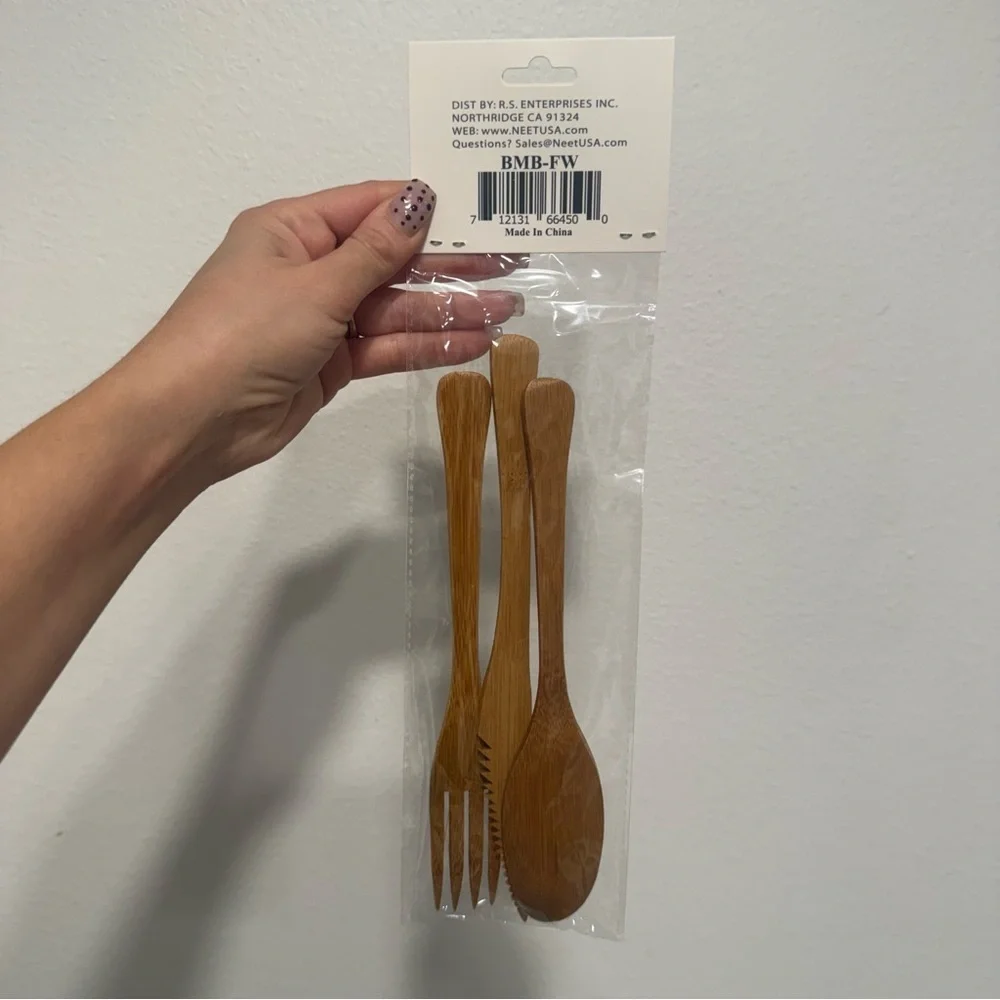 Neet Bamboo Flatware Spoon, Fork & Knife Set